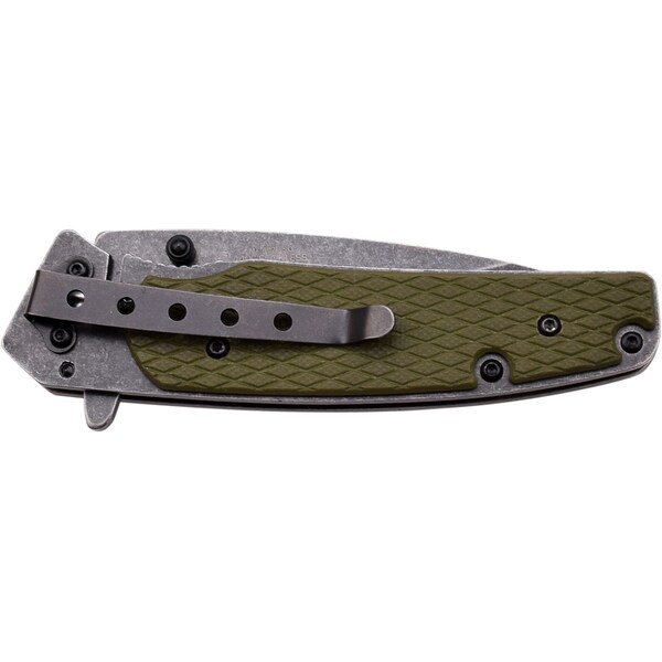 Master Cutlery 2017 Master Cutlery Mx Assis 4.5Infldr Sw Dp Hs Bld Green G10 Cnc Hdl W/Clip - MAS-MX-A826