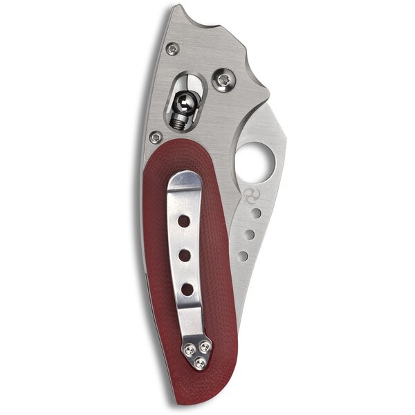 Spyderco 2021N Spyderco Viele Phoenix Sprint Run, G-10 Red/Titanium, Plain Blade, Reveal 7 - SPY-C114GPRD
