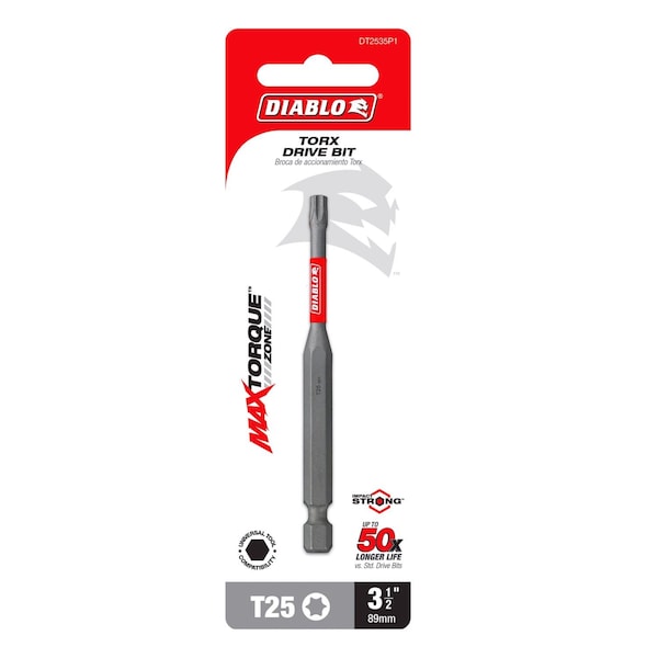 Diablo Torx #25 X 3-1/2 in. L Driver Bit Black Oxide 1 pc - DT2535P1
