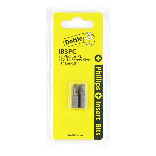 L.H. Dottie L.H. Dottie #3 x 1'' Phillips Insert Bit (Carded) - IB3PC