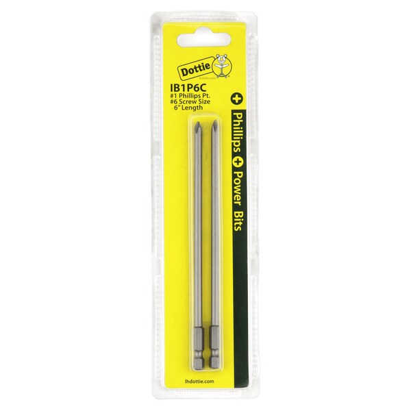 L.H. Dottie L.H. Dottie #1 x 6'' Phillips Power Bit (Carded) - IB1P6C