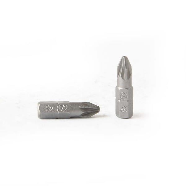 Superior Steel 2# Single End Pozidriv Screwdriver Bits - 1 Inch Long, PK 50 - BZ102-50PK