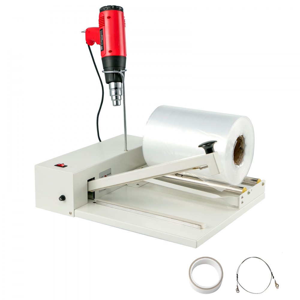 VEVOR 12" Shrink Wrap Sealer? 450W I-Bar Shrink Wrap Machine, Wrap Sealer with Heat Gun and Shrink Film Suit for PVC POF Film - FMJ12INSSBZRFJTJ1V1