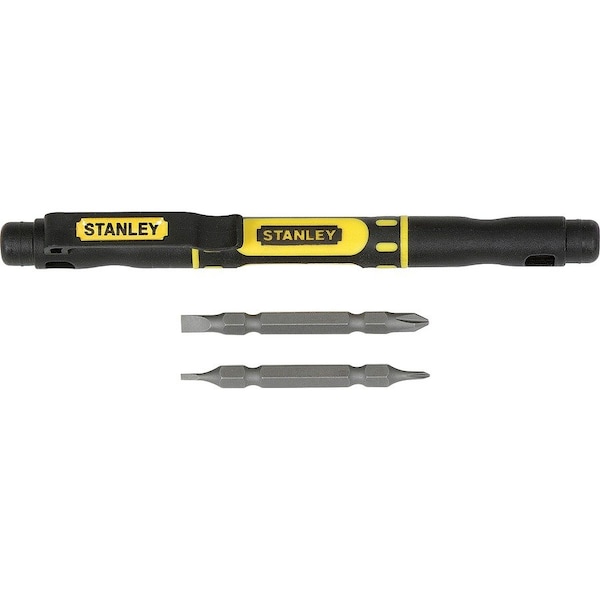 Bostitch 4-in-1 Pocket Screwdriver, Slip Resistant, Black/Yellow - BOS66344