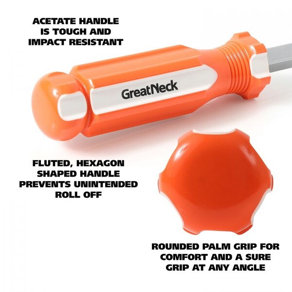 Great Neck 3/16 x 4 Inch Slotted Square Shank Screwdriver - 73012