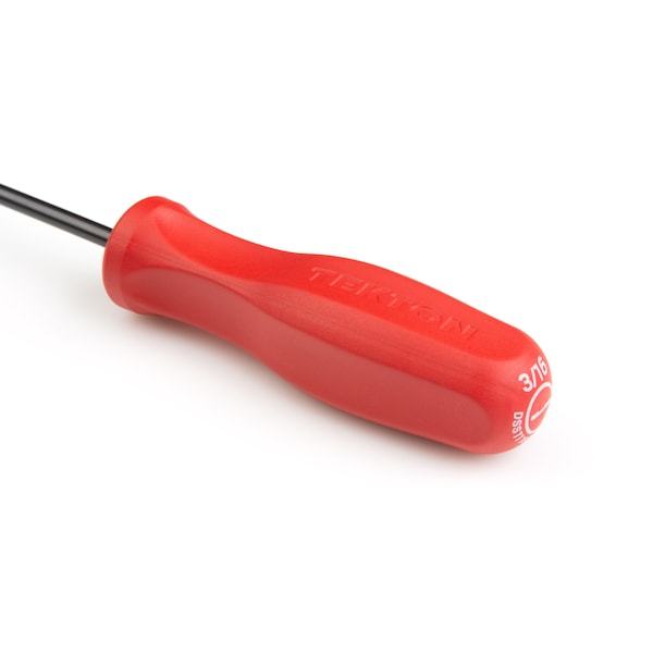 Tekton 3/16 Inch Slotted Hard Handle Screwdriver (Black Oxide Blade) - DSS11188