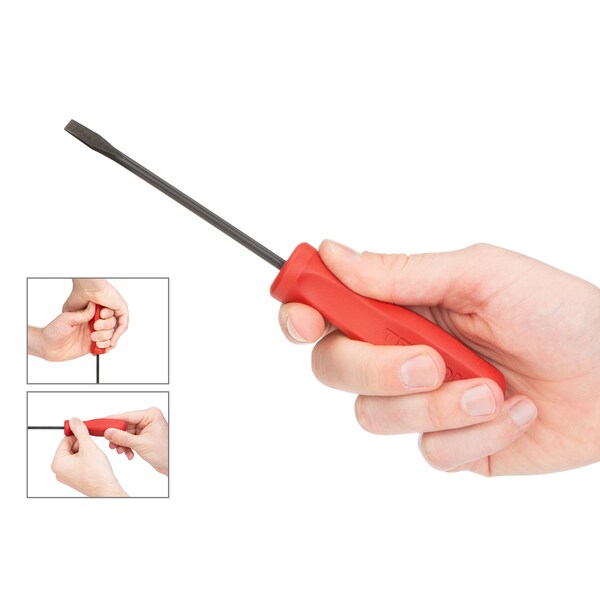 Tekton 3/16 Inch Slotted Hard Handle Screwdriver (Black Oxide Blade) - DSS11188