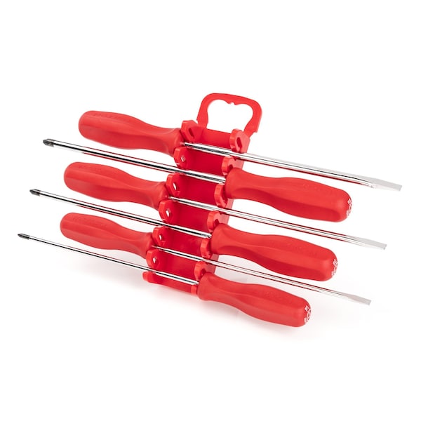 Tekton Hard Handle Screwdriver Set, 6-Piece (#1-#3, 3/16-5/16 in.) with Holder - DRV42503