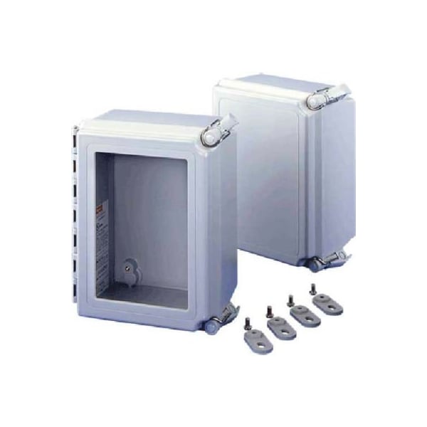 Pentair Equipment Protection Fiberglass Electrical Enclosures, 12 in H, 6 in D, 10 in W, NEMA 4X, Hinged - A12106CHQRFG