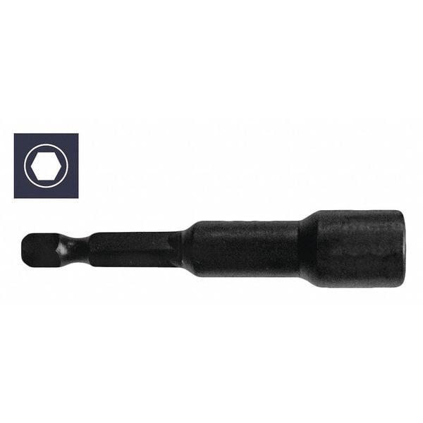 Century Drill & Tool High Impact Mag Nutsetter, 1/4x2-9/16 in. - 68874