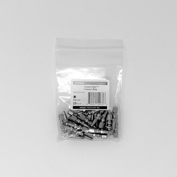 Vessel IMPACT BALL Torsion Bit SQ2x30, PK25 - IBSQ230P25K