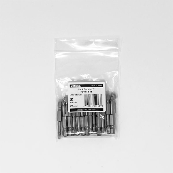 Vessel NECK TORSION Power Bit T15x50, PK25 - NTTX1550P25K