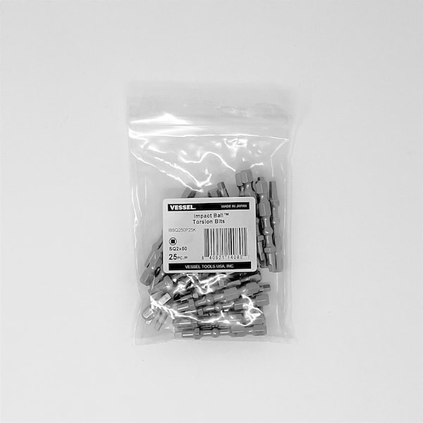 Vessel IMPACT BALL Torsion Bit SQ2x50, PK25 - IBSQ250P25K