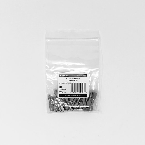 Vessel NECK TORSION Insert Bit T20x25.4, PK25 - NTTX20254P25K