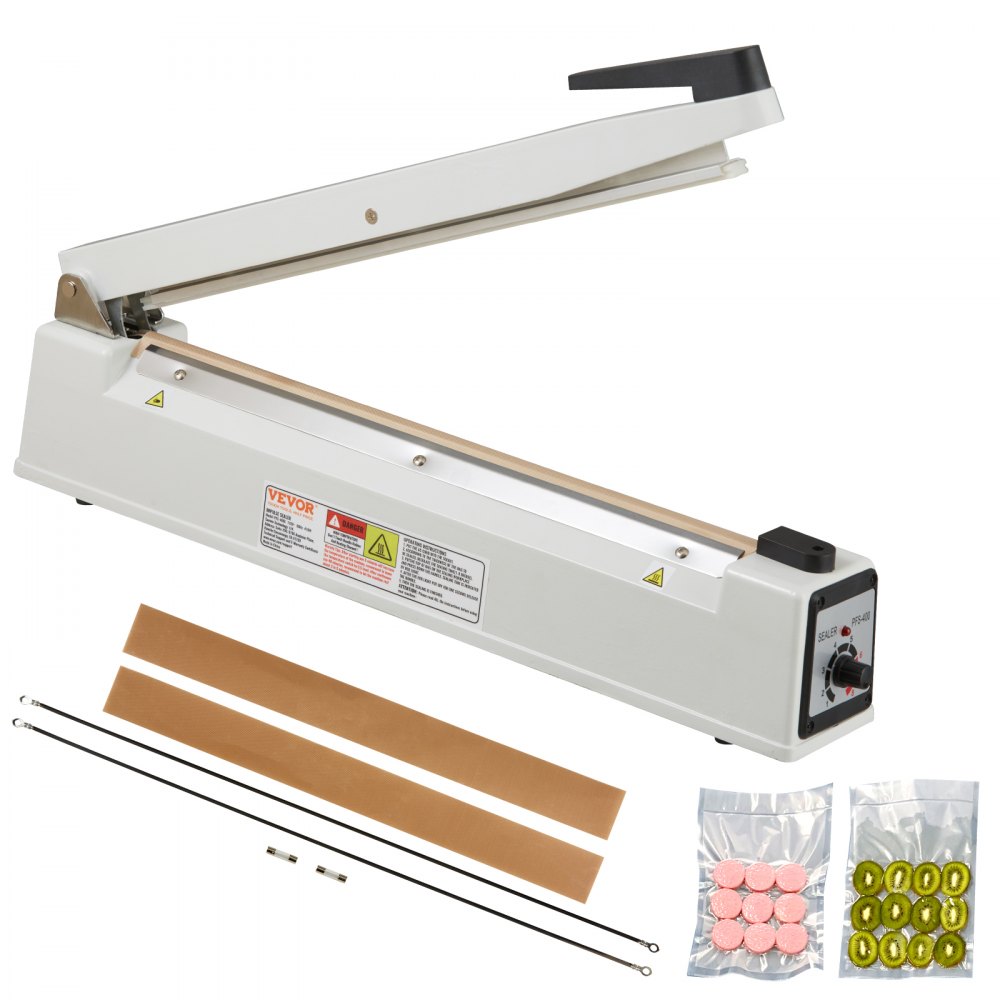 VEVOR Impulse Sealer 16 inch, Manual Heat Sealing Machine with Adjustable Heating Mode, Aluminum Shrink Wrap Bag Sealers for Plastic Mylar PE PP Bags, Portable Poly Bag Sealer with Extra Replace Kit - ZDSFKJLQ16IN1LNWRV5