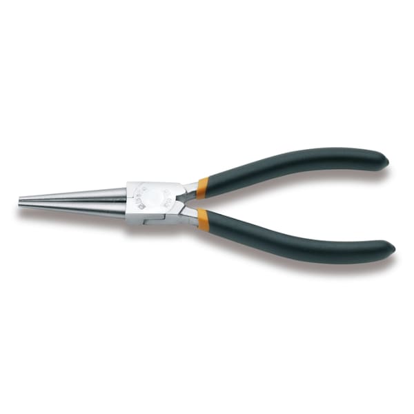 Beta 1010 Long Round Knurled Nose Pliers, Slip-proof PVC Coated Handles, 160mm - 010100006
