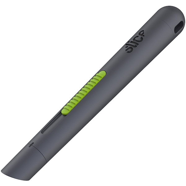 Slice Pen Cutter w/Retract Blade, 5/8"x5/8"x5-1/8", Gray - SLI10512