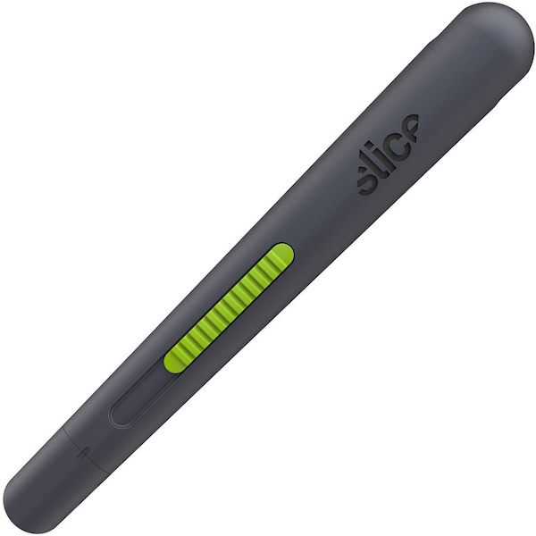 Slice Pen Cutter w/Retract Blade, 5/8"x5/8"x5-1/8", Gray - SLI10512