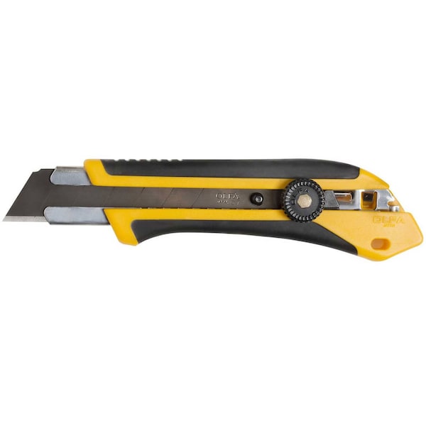 Olfa Fiberglass Rubber Grip Ratchet-Lock Utility Knife - Black/Yellow - 1071858