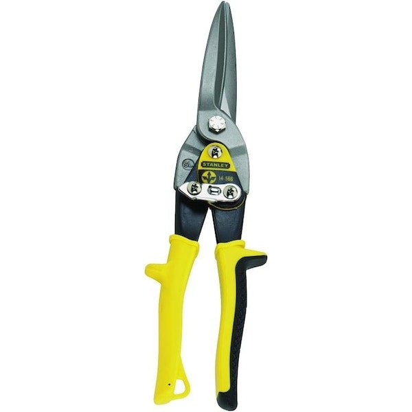 Stanley Aviation Snip, 13 in OAL, 395 in L Cut, Straight Cut, Alloy Steel Blade, CushionGrip Handle - FMHT73561/14-566