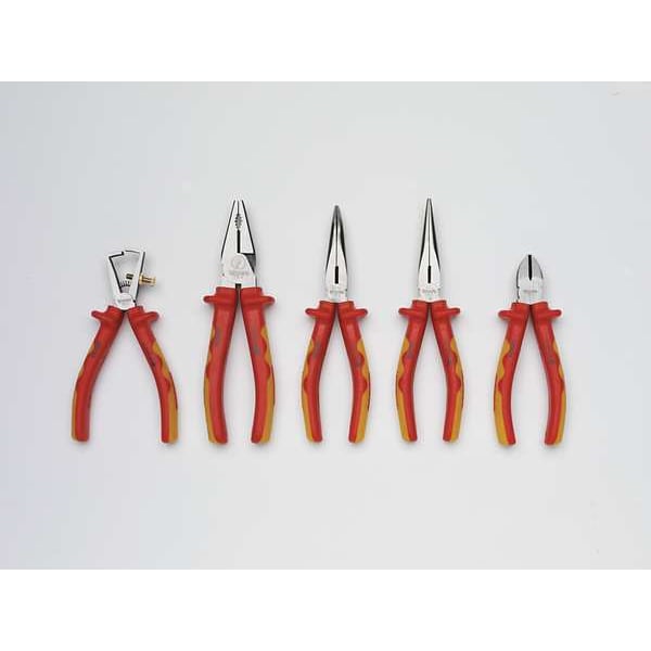 Westward 6" Insulated Long Nose Plier, Serrated Cut - 3WY56