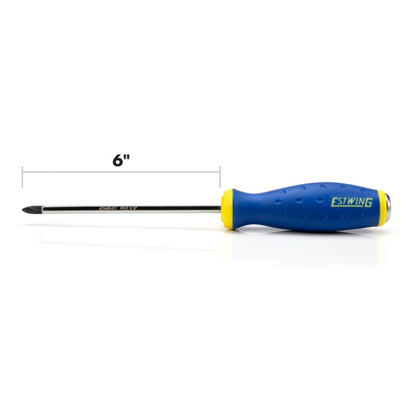 Estwing PH2 x 6" Philips Head Heavy Duty Hex Shaft Demolition Screwdriver with Magnetic Tip - 42449-01