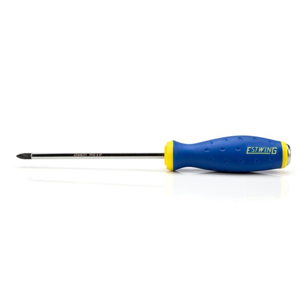 Estwing PH2 x 6" Philips Head Heavy Duty Hex Shaft Demolition Screwdriver with Magnetic Tip - 42449-01