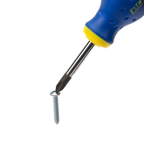 Estwing PH2 x 1-3/4" Magnetic Philips Tip Stubby Screwdriver with Ergonomic Handle - 42451-07