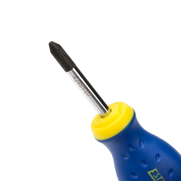 Estwing PH2 x 1-3/4" Magnetic Philips Tip Stubby Screwdriver with Ergonomic Handle - 42451-07