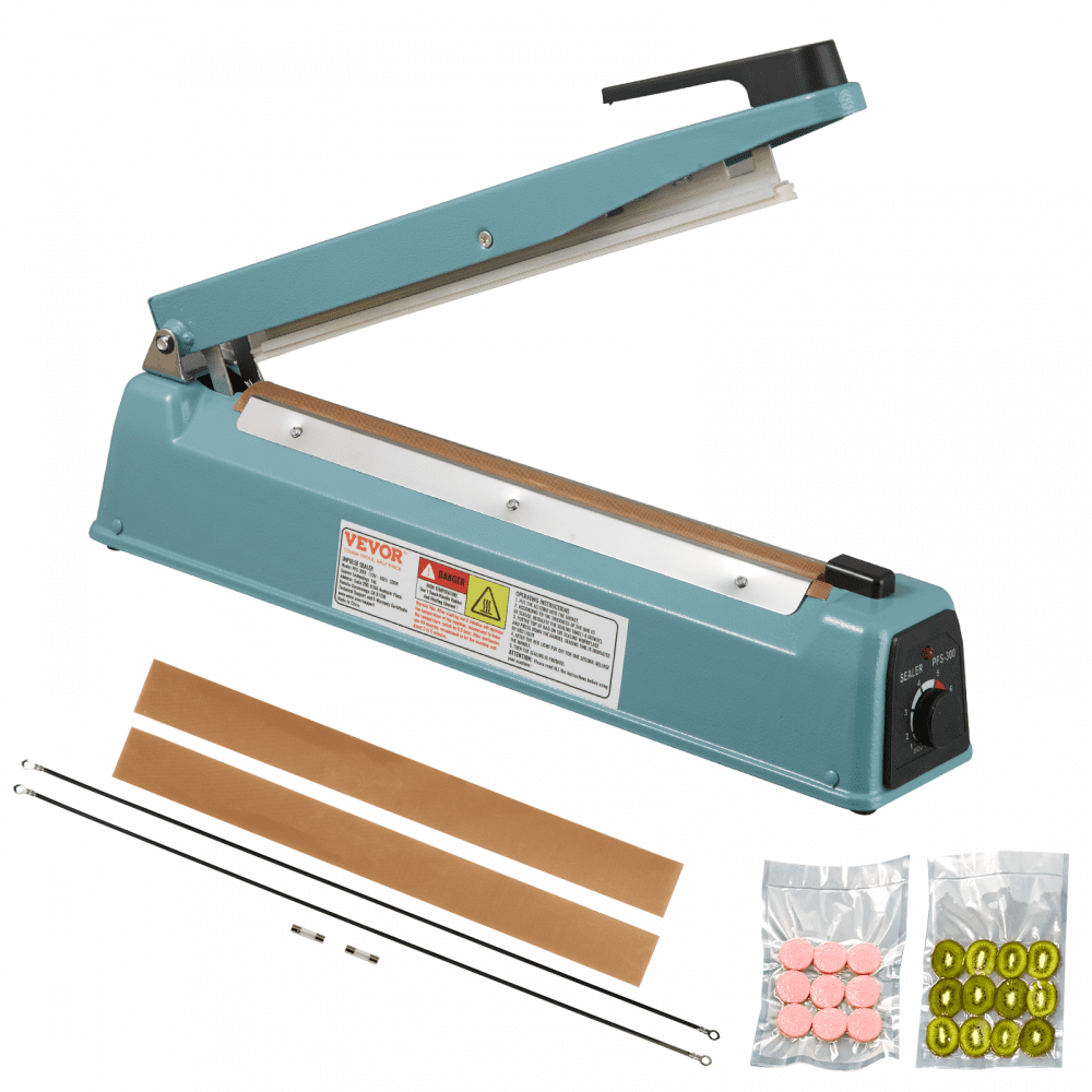 VEVOR Impulse Sealer 12 inch, Manual Heat Seal Machine with Adjustable Heating Mode, Iron Shrink Wrap Bag Sealers for Plastic Mylar PE PP Bags, Portable Poly Bag Sealing Machine with Extra Replace Kit - ZDSFKJTQ12INE8J5WV5