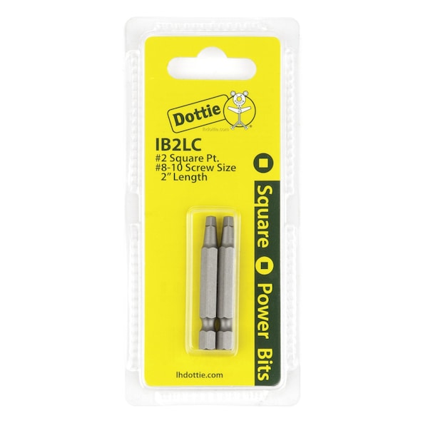 L.H. Dottie L.H. Dottie #2 x 2'' Square Drive Power Bit (Carded) - IB2LC