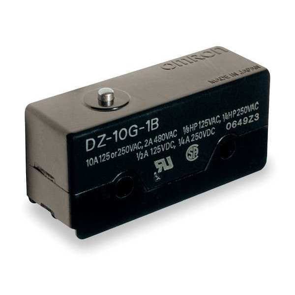 Omron Interruptor de Acción Rápida Industrial, Pin, Actuador de émbolo, DPDT, Calificación de Contacto de 10A @ 240V AC - DZ-10G-1B