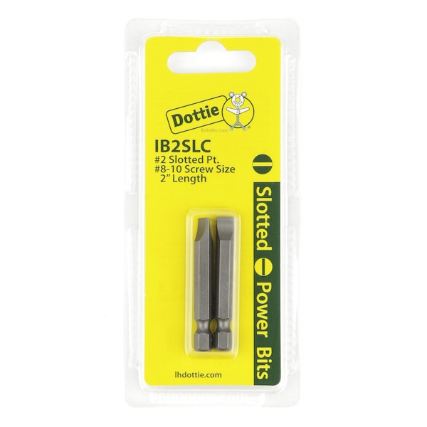 L.H. Dottie L.H. Dottie #2 x 2'' Slotted Power Bit (Carded) - IB2SLC
