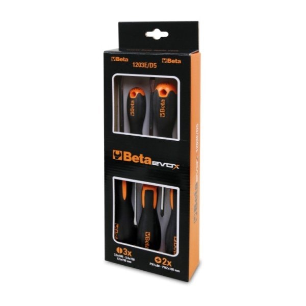 Beta 1203E/D7 Set of 7 Evox Slotted and Screwdrivers - 012031007