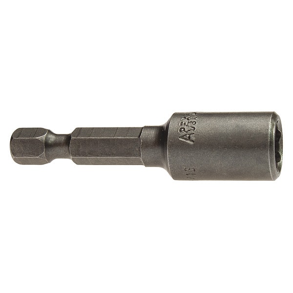 Apex Tool Group Nutsetter, 1/4" Hex, 2" L, Steel, Unfinished - 6N-0810-2