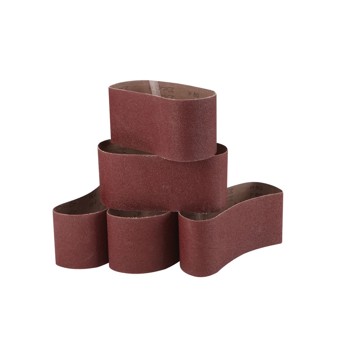 Lija para banda de 80 granos Warrior de 4 pulgadas x 24 pulgadas, paquete de 5 - 69974