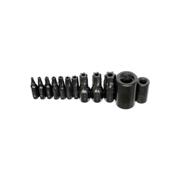Integrated Supply Network Torx Bit Set, 1/4" & 3/8" Drive, T10 to T55, 10 Piece - KTI-21500