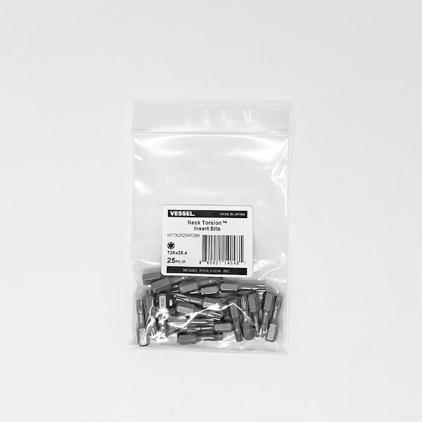 Vessel NECK TORSION Insert Bit T25x25.4, PK25 - NTTX25254P25K