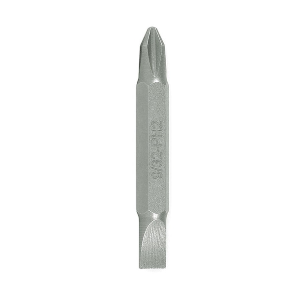 Surtek 1/4in Hex Double Drive Phillips Screwdriver Bit#2 And Slotted Bit 9/32in, 2in - PDP2932