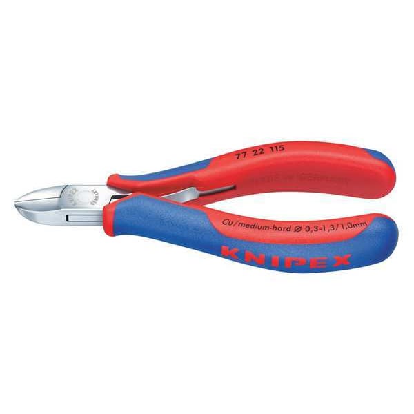 Knipex 4 1/2 in 77 Diagonal Cutting Plier Flush Cut Oval Nose Uninsulated - 77 22 115