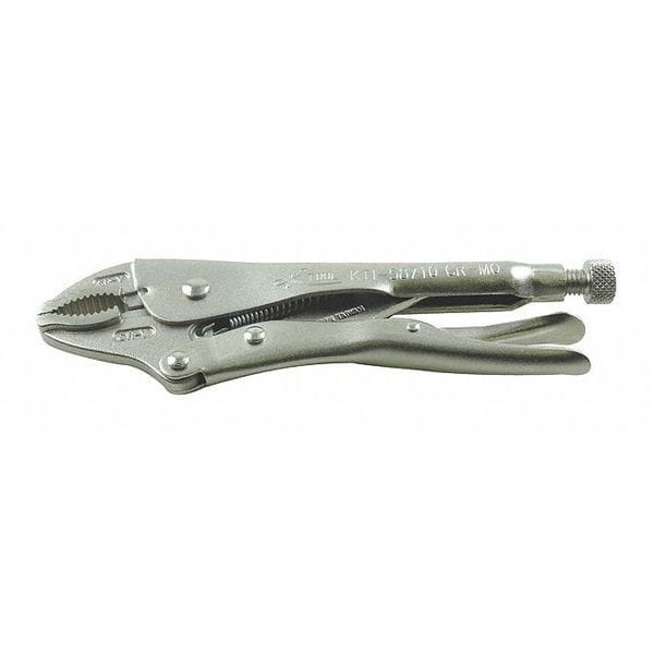 K-Tool International 9 in Knurled Adjusting Screw Plain Grip Locking Plier - KTI-58710