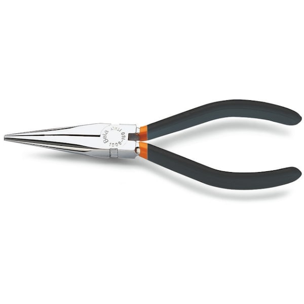 Beta 1009 Extra Long Flat Knurled Nose Pliers, Slip-proof PVC-Coated Handles, 160 mm - 010090006