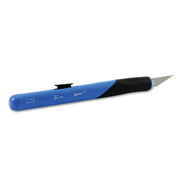 X-Acto Retract-A-Blade Knife, #11 Blade, 5.25" Plastic Handle, Blue/Black - X3204