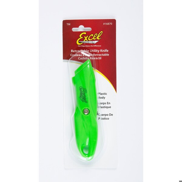 Excel Blades Retractable Plastic Utility Knife, Colors May Vary - 16870IND