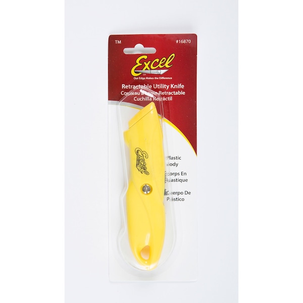 Excel Blades Retractable Plastic Utility Knife, Colors May Vary - 16870IND