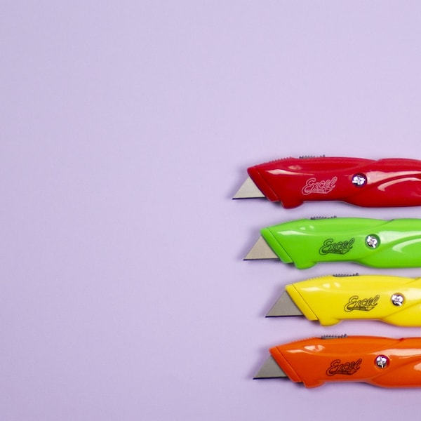 Excel Blades Retractable Plastic Utility Knife, Colors May Vary - 16870IND