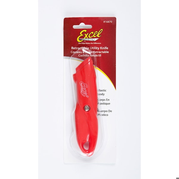 Excel Blades Retractable Plastic Utility Knife, Colors May Vary - 16870IND