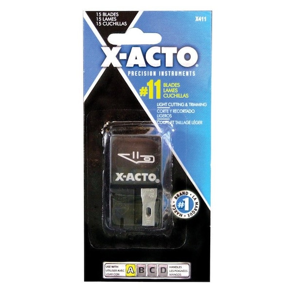 Krazy Glue X-Acto Carbon Steel Light Duty Blade Dispenser with Blades 15 pk - X411