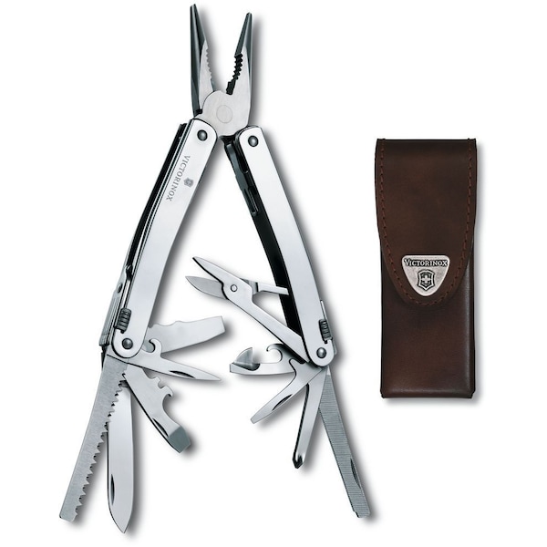Swiss Army Brands 2024 Victorinox 56814 Swisstool Spirit X, Leather Pouch, Blister - VIC-3.0224.L-X4
