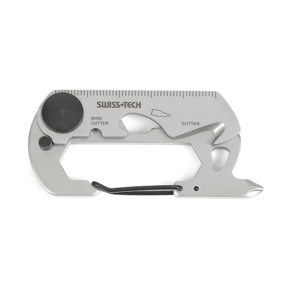 Prime-Line SWISS+TECH 14-in-1 Every Day Carry EDC Multi-Tool, w/Carabineer Clip - ST029014